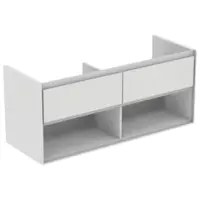 Kúpeľňová skrinka pod umývadlo Ideal Standard Connect Air 120x44x51,7 cm v kombinácii hnedá mat / biela mat E0829VY