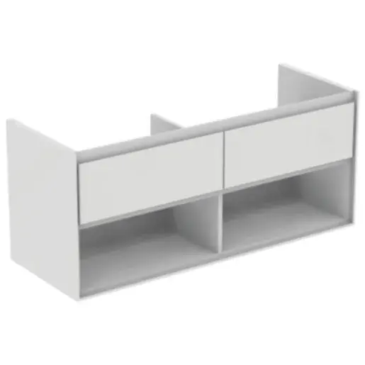 Kúpeľňová skrinka pod umývadlo Ideal Standard Connect Air 120x44x51,7 cm v kombinácii hnedá mat / biela mat E0829VY