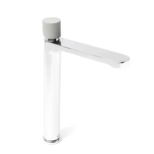 Vysoká umývadlová batéria SAT Fusion bez výpuste páka beton SATBSFU285B