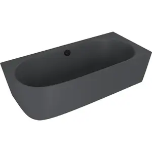 Polysan Sussi voľne stojaca vaňa 160x70 cm liaty mramor pravá antracit antracit 90191R.51