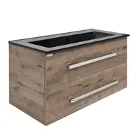 Kúpeľňová skrinka s umývadlom SAT Cube Way 100x53x46 cm dub wellington mat CUBE461002DWMODC