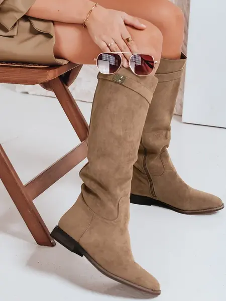 Dámske semišové čižmy béžové