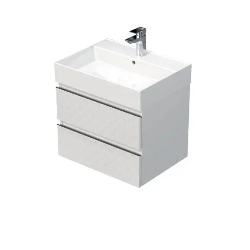 Kúpeľňová skrinka s umývadlom SAT Cube Way 60x47,5x46 cm biela mat CUBE3D46602ZBSAT