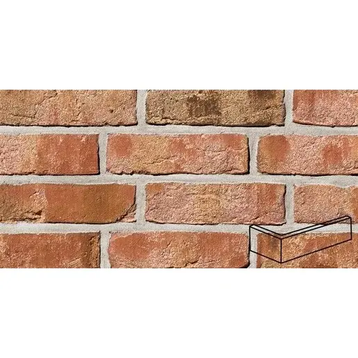 Fasádny roh Klinker mix žíhaný 24x7,1x11,5 cm reliéfna RMOORBRLEB