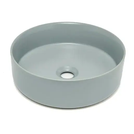 Umývadlo na dosku SAT Mood 36x36 cm šedá matná bez otvoru pre batériu, bez prepadu SATM3636LGRM