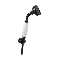 Sprchový set RAV SLEZÁK s držiakom sprchy a sprchovou hadicou čierna matná/biela SK0117CMATB