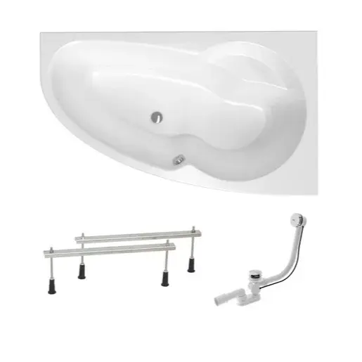 Asymetrická vaňa Laguna Luiza 140x95 cm akrylát pravá SIKOLU1400PAN