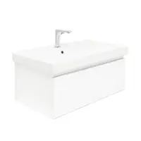 Kúpeľňová skrinka s batériou a umývadlom SAT Evolution 1 78x30x44, 8 cm biela mat SATEVO80WMU1B