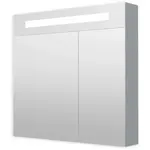 Zrkadlová skrinka s osvetlením Naturel Iluxit 80x75 cm MDF šedostrieborná GALZS80LED