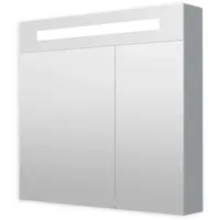 Zrkadlová skriňa 80 cm s LED osvetlením, 2 dvere, zásuvka+vypínač, IP44 GALZS80LED