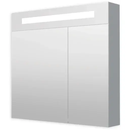 Zrkadlová skrinka s osvetlením Naturel Iluxit 80x75 cm MDF šedostrieborná GALZS80LED