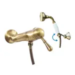 Sprchová batéria RAV Slezák LABE so sprchovacím setom 150 mm stará mosadz L081.5/2SM