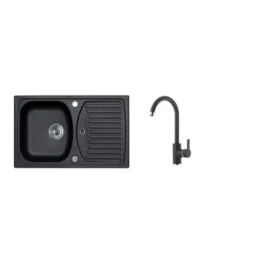 Set drezu a batérie Alveus Record 30 + Tonia / 91 čierna SETA113