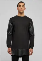 Dlouhá mikina se syntetickou kůží