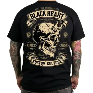 Triko BLACK HEART Devil Skull černá XXL