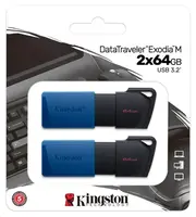 Kingston DataTraveler Exodia M 64GB USB 3.2 Gen 1 - 2ks (modrá a červená)
