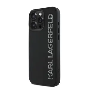 Zadní kryt Karl Lagerfeld 3D Rubber Glitter Logo Karl pro Apple iPhone 15 Pro Max, černá