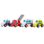 New Classic Toys Sada dřevěných mini vozidel - 4 ks