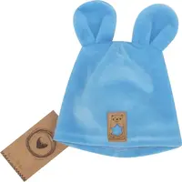 Z&Z Velurová, semišková čepička s oušky, sv. modrá, 80/86