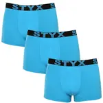 Styx 3PACK pánské boxerky sportovní guma světle modré (3G1169) XXL