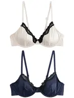 Next Podprsenka  nebielená / námornícka modrá / čierna