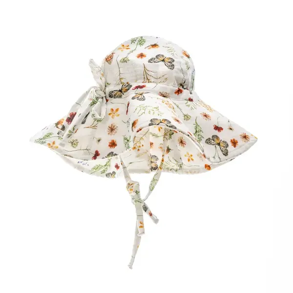 T-tomi BIO Mušelínový klobouček Meadow (0-6 měsíců)