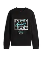 Tommy Jeans Sveter  mätová / čierna / biela