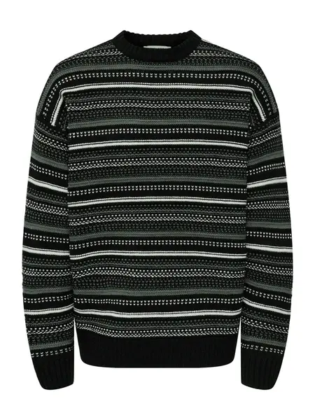 Only & Sons Sveter 'ONSROY'  sivá / čierna / biela