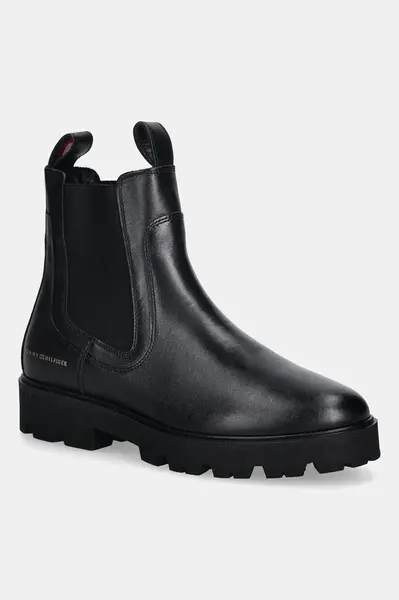 Kožené kotníkové boty Tommy Hilfiger TH LTHR LOW CHELSEA