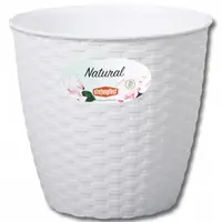 Obal na kvety NATURAL plastový 14x13 cm biely