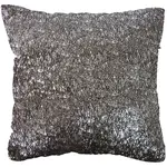 Dekorační polštář, 45x45 cm, hnědá/stříbrná