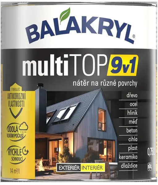 Balakryl Multitop 9V1 RAL3000 0,75l