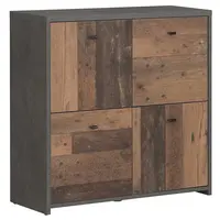 Komoda BEST CHEST old wood vin/beton 4D SQNK221-C764