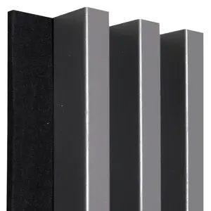 Akustické panely lamelové 3D na plsti Antracit 137x2650 mm