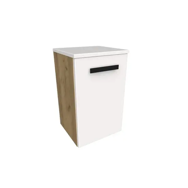 Kúpeľňová závesná skrinka SONGA 30 cm 1D dub/biela