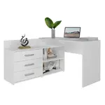 Rohový písací stôl  Dany Biela Antracit