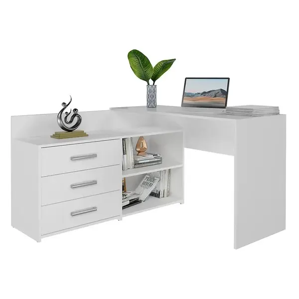 Rohový písací stôl  Dany Biela Antracit