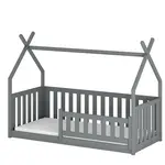 Posteľ Domček Bodzio 90x200 sivá