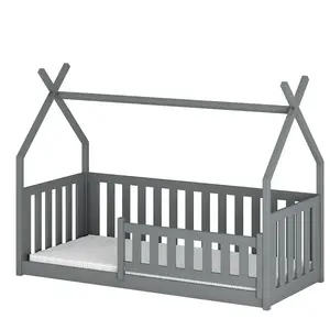 Posteľ Domček Bodzio 90x200 sivá