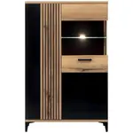 Vitrína Aris As06 Dub/Čierna