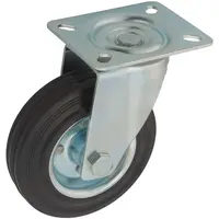 Pojazdné koliesko, čierne koleso 125 mm/125kg, doska otočná