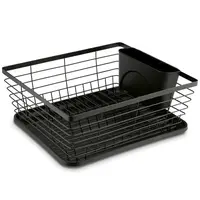 Odkvapkávač na riad s podnosom plastový  36x30,3x15 cm čierny