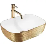Umyvadlo na desku Belinda Gold Brush/White Rea-U7422