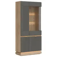 Vitrína Milton Ml06 Dub Crem Torro  Sivá