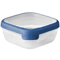 Box čtverec 0.75l průhledný/modrý