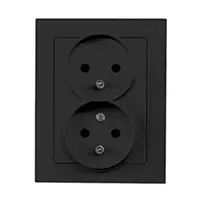 Dvojitá zásuvka 2x2p+z česká MEDIUM black 33514