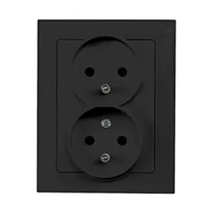 Dvojitá zásuvka 2x2p+z česká MEDIUM black 33514