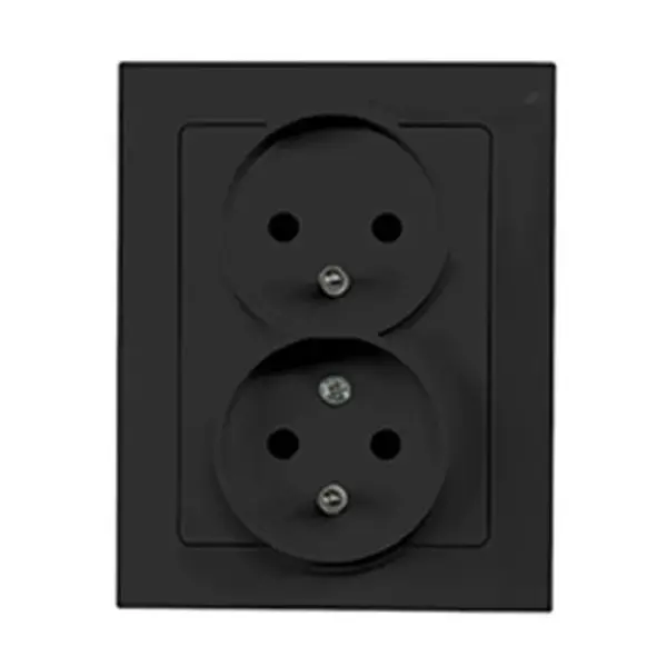 Dvojitá zásuvka 2x2p+z česká MEDIUM black 33514