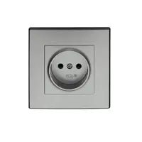 Zásuvka MILANO bez uzemnenia (met. strieborná)