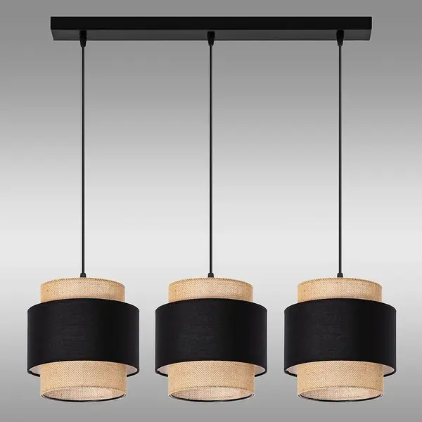 Závesné svietidlo W-L 1204/3 JUTE/BLACK LW3